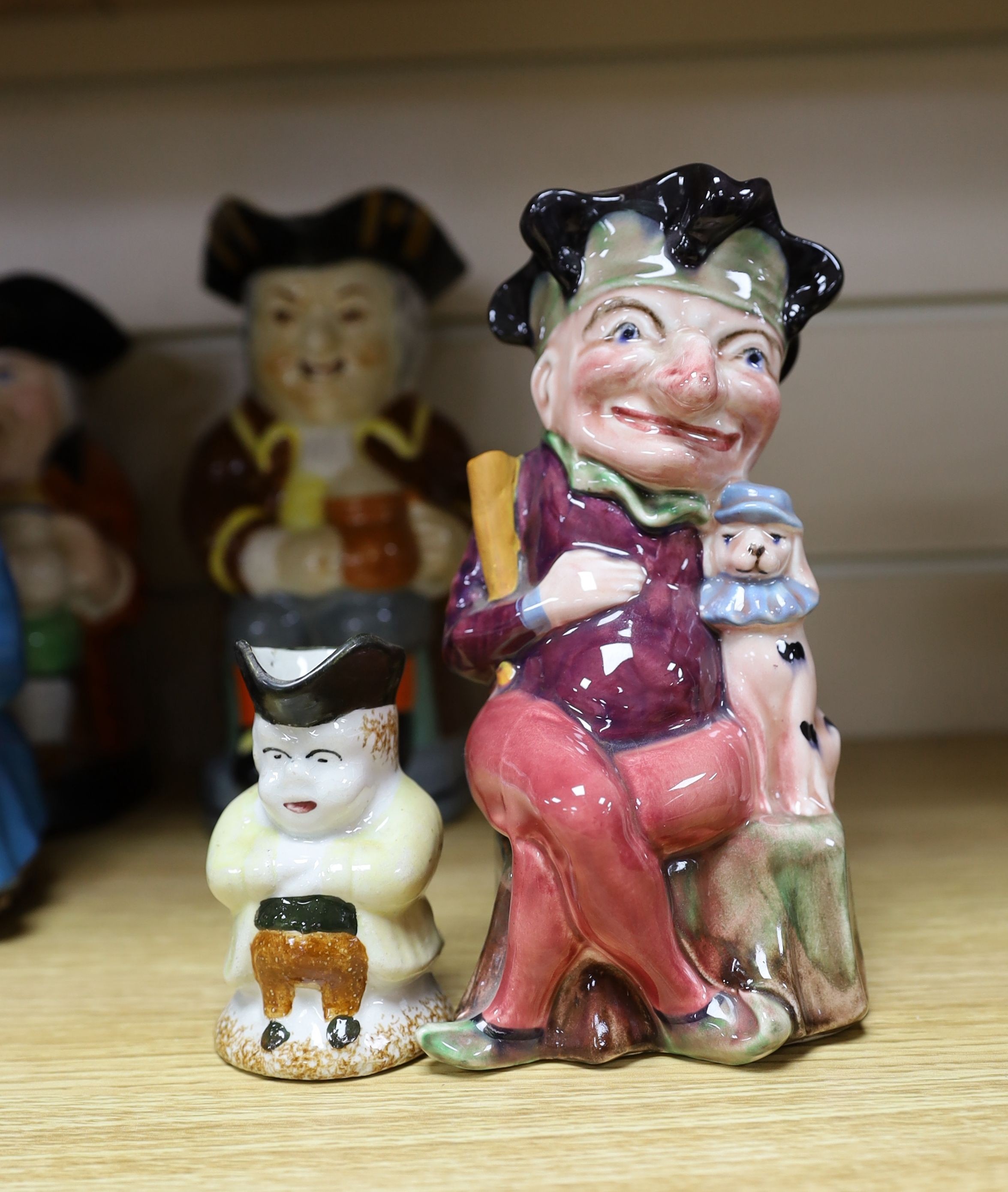 A Copeland Toby jug and twelve other Toby jugs